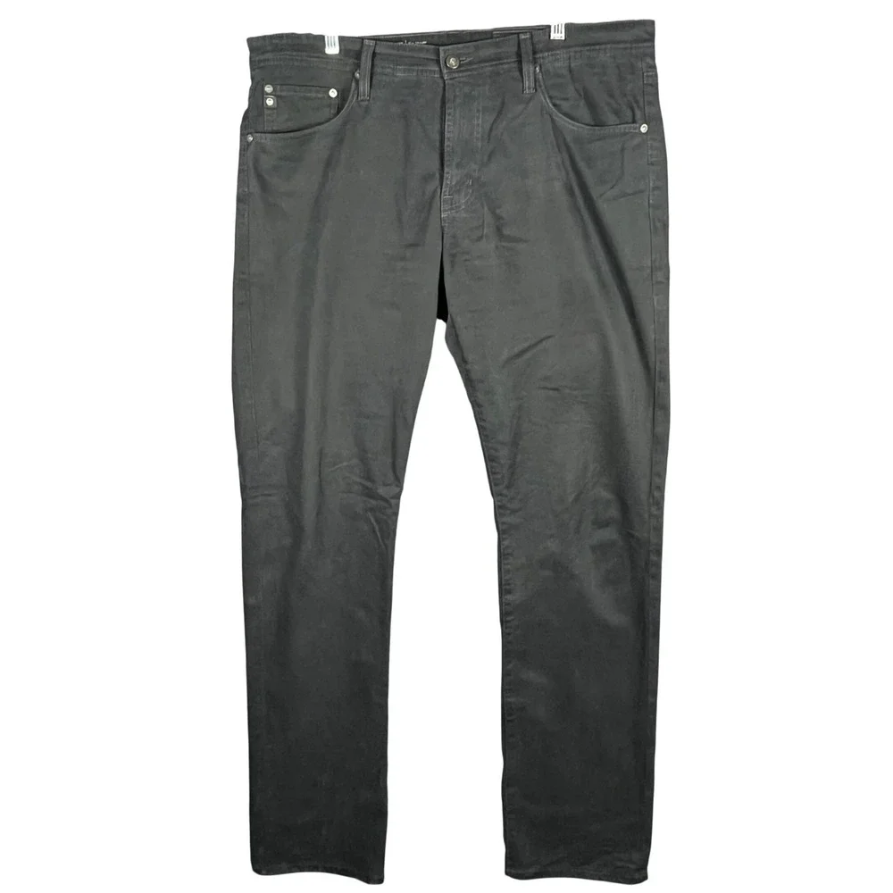 AG Adriano Goldschmied Everett Slim Straight Mens 38x34 Black Italian Jean Pants